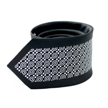 Load image into Gallery viewer, Black and White Geometric Slim Tie