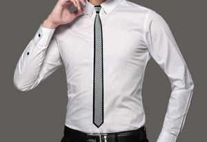 Black and White Geometric Slim Tie