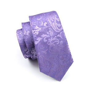Blue Violet Paisley Tie Set