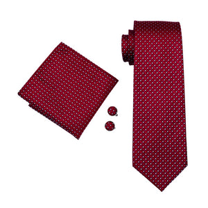 Red Geometric Tie Set