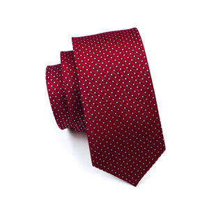 Red Geometric Tie Set