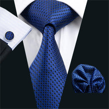 Load image into Gallery viewer, Blue Dots Geometric Tie Set