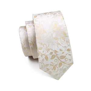 Beige Floral Tie Set
