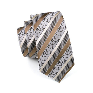 Gold and White Striped Tie Set