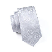 Load image into Gallery viewer, Platinum Floral Tie Set