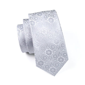 Platinum Floral Tie Set