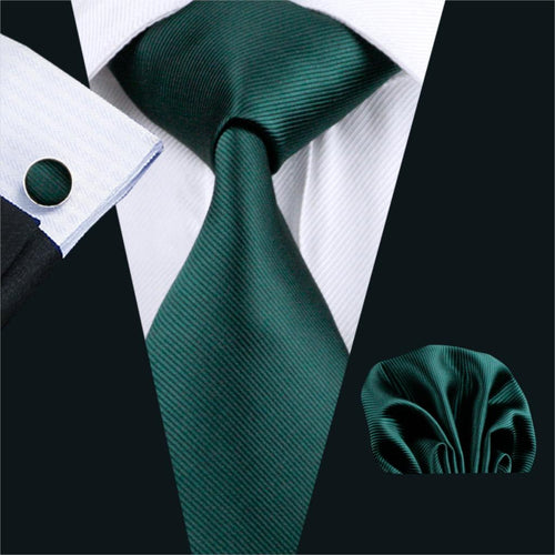 Sea Green Solid Tie Set