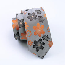 Load image into Gallery viewer, Brown and Orange Floral Tie Set