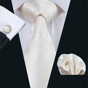Ivory Floral Tie Set
