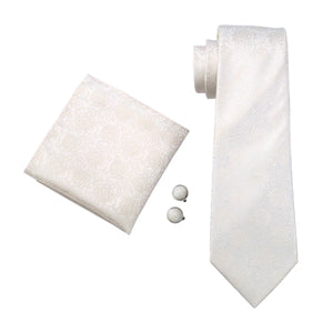 Ivory Floral Tie Set