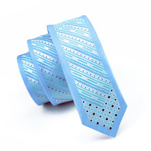 Load image into Gallery viewer, Ice Blue Geometric Slim Tie
