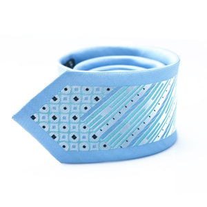 Ice Blue Geometric Slim Tie