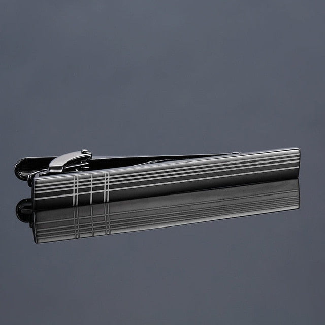 Black Pinstripe Tie Clip