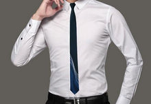 Load image into Gallery viewer, Deep Blue and Black Geometric Slim Tie