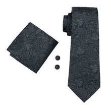 Load image into Gallery viewer, Blacked Out Paisley Tie Set