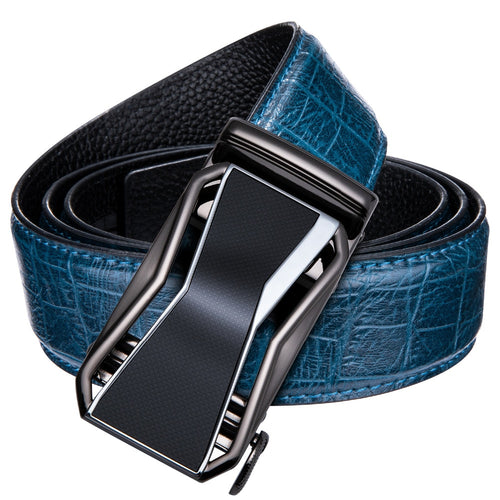 Blue Crocodile Auto Buckle Belt
