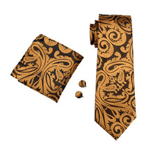 Load image into Gallery viewer, Golden Paisley Tie Set