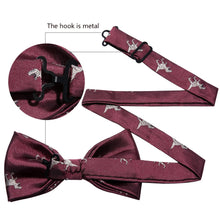 Load image into Gallery viewer, Merlot Dino Bow Tie Set