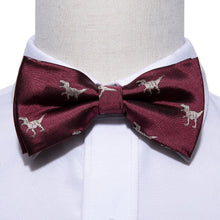 Load image into Gallery viewer, Merlot Dino Bow Tie Set