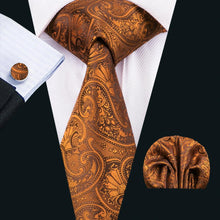 Load image into Gallery viewer, Bronze Paisley Tie Set