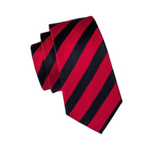 Load image into Gallery viewer, Red and Black Stripes Tie Set