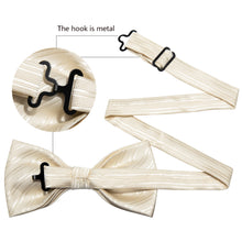 Load image into Gallery viewer, Ivory Striped Bow Tie Set