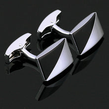 Load image into Gallery viewer, White and Black Silver Cufflinks