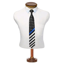 Load image into Gallery viewer, Thin Blue Line Striped Silk Tie
