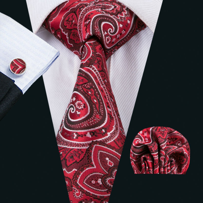 Red OG Paisley Tie Set
