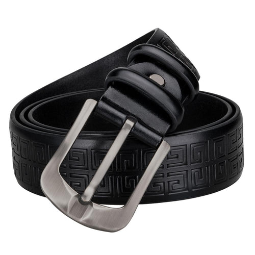 Black Maze Leather Belt