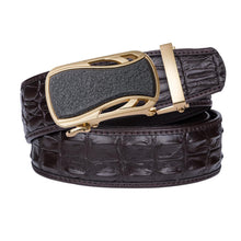 Load image into Gallery viewer, Dark Brown Crocodile Auto Buckle Belt