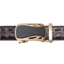 Load image into Gallery viewer, Dark Brown Crocodile Auto Buckle Belt