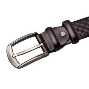 Dark Brown Web Pin Buckle Belt