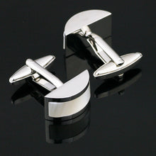 Load image into Gallery viewer, Thin Pearl Silver Cufflinks