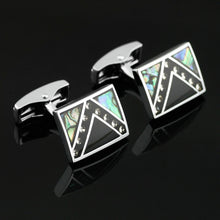 Load image into Gallery viewer, Black and Silver Gem Cufflinks