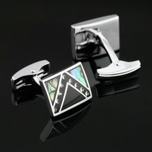 Load image into Gallery viewer, Black and Silver Gem Cufflinks