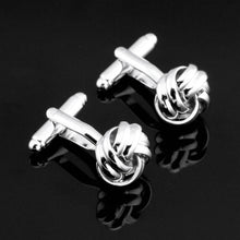 Load image into Gallery viewer, Silver Knots Cufflinks