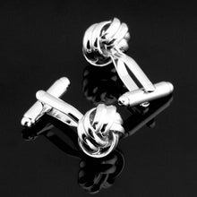 Load image into Gallery viewer, Silver Knots Cufflinks