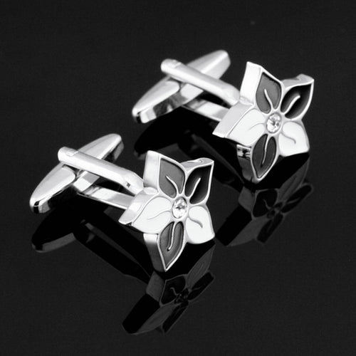 White and Black Flower Cufflinks