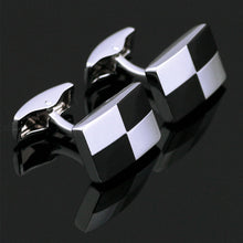 Load image into Gallery viewer, Black and White Checkered Cufflinks