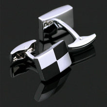 Load image into Gallery viewer, Black and White Checkered Cufflinks