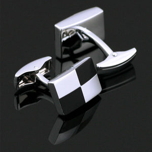 Black and White Checkered Cufflinks