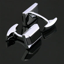 Load image into Gallery viewer, Thin Black and Silver Cufflinks