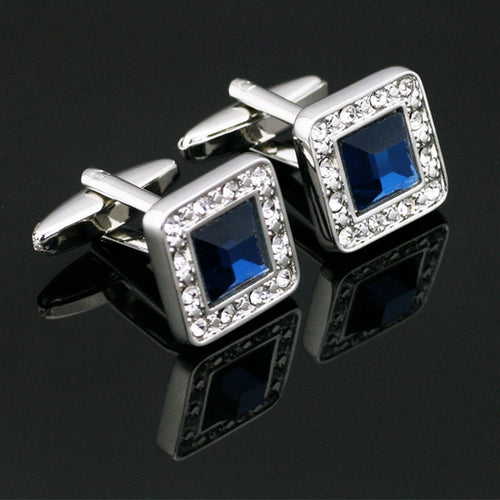 Blue Gem Silver Cufflinks