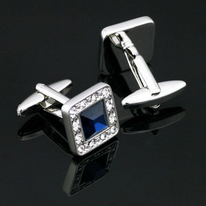 Blue Gem Silver Cufflinks