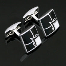 Load image into Gallery viewer, White Corner Silver Cufflinks