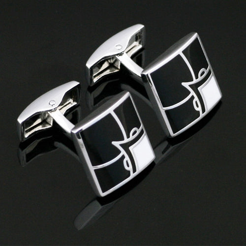 White Corner Silver Cufflinks