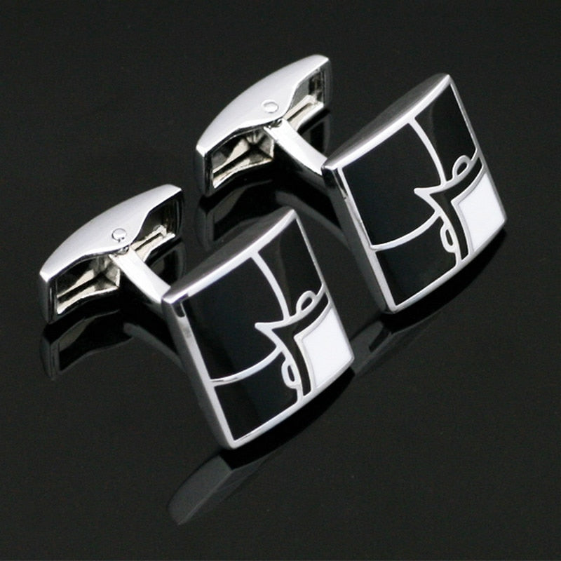 White Corner Silver Cufflinks
