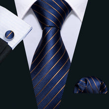 Load image into Gallery viewer, Deep Blue Class Silk Tie Set