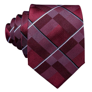 Fifty Shades of Red Plaid Tie Set